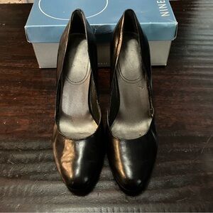 Nine West Black Leather tall Heels